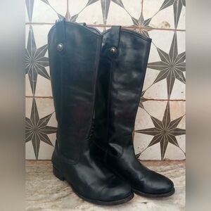 FRYE Black Melissa Button Boots. Size 9